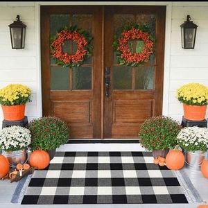 Buffalo Cotton Plaid Black & White Rug